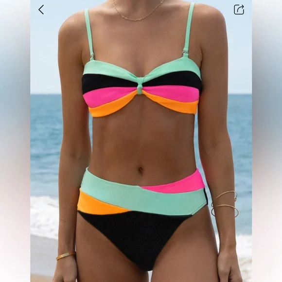 Colorful Striped Bikini Set - Picture 3 of 6